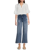 KUT from the Kloth Meg High Rise Wide Leg Inset Front Pocket Jean