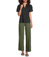 KUT from the Kloth Meg Linen Blend Wide Leg Pants