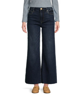 KUT from the Kloth Meg Wide Leg High-Rise Fab Ab Raw Hem Ankle Length Jeans