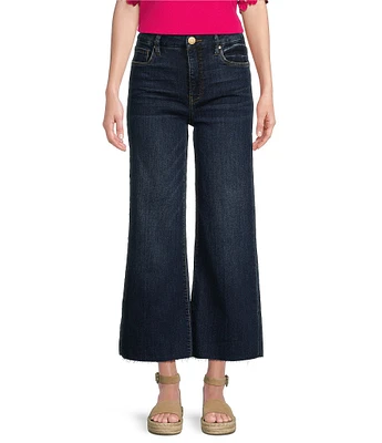 KUT from the Kloth Meg Wide Leg High-Rise Fab Ab Raw Hem Ankle Length Jeans