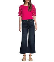 KUT from the Kloth Meg Wide Leg High-Rise Fab Ab Raw Hem Ankle Length Jeans