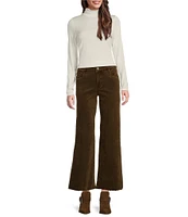 Kut from the Kloth Meg Wide Leg High Rise Raw Hemline Fab Ab Technology Ankle Jean