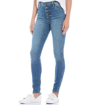 KUT from the Kloth Mia High Rise Fab Ab Fit Technique Exposed Button Fly Skinny Jeans