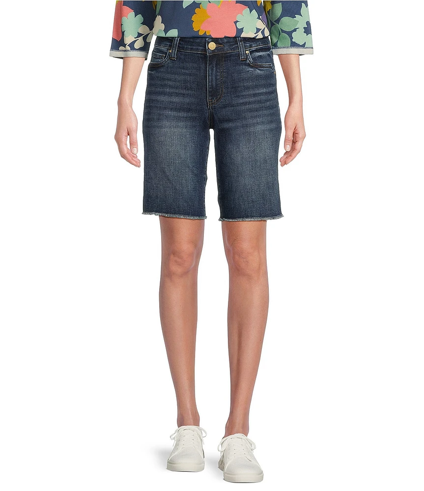 KUT from the Kloth Natalie Stretch Denim Mid Rise Bermuda Shorts
