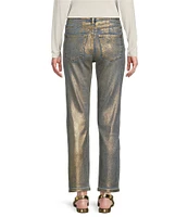 KUT from the Kloth Rachael Gold Coated High-Rise Ankle Length Mom Jeans