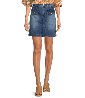 KUT from the Kloth Rosetta Denim Skirt