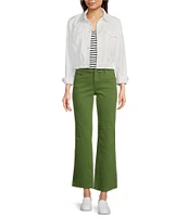 Kut from the Kloth Rumi Stretch Twill Point Collar Long Sleeve Cropped Jacket
