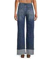 KUT from the Kloth Sienna High Rise Wide Leg Roll-Up Hem Jeans