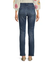 KUT from the Kloth Stevie High Rise Straight Leg Exposed Button Fly Denim Jeans