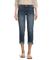 KUT from the Kloth Stretch Denim High Rise Cropped Straight Leg Jeans