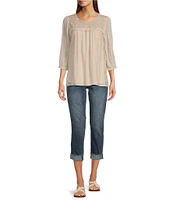 KUT from the Kloth Stretch Denim High Rise Cropped Straight Leg Jeans
