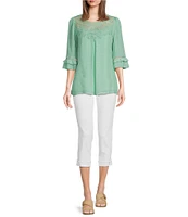 KUT from the Kloth Stretch Denim High Rise Cropped Straight Leg Jeans