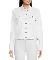 KUT from the Kloth Stretch Denim Point Collar Long Sleeve Jacket