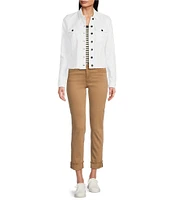 KUT from the Kloth Stretch Denim Point Collar Long Sleeve Jacket