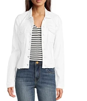KUT from the Kloth Stretch Denim Point Collar Long Sleeve Jacket