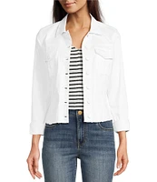 KUT from the Kloth Stretch Denim Point Collar Long Sleeve Jacket