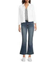 KUT from the Kloth Stretch Denim Point Collar Long Sleeve Jacket
