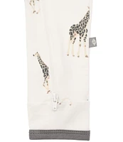 Kyte BABY Baby Boys Bamboo Giraffe Print Zip Front Coverall