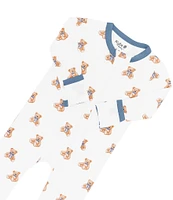 Kyte BABY Baby Boys Bamboo Teddy Bear Print Zip Front Coverall