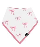 Kyte BABY Baby Girls Bamboo Bow Print Bandana Bib