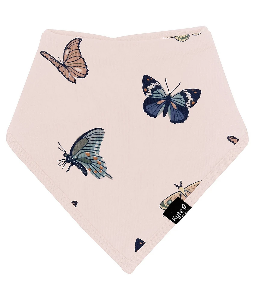 Kyte BABY Baby Girls Bamboo Butterfly Print Bandana Bib