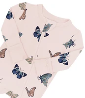 Kyte BABY Baby Girls Bamboo Butterfly Print Zip Front Coverall
