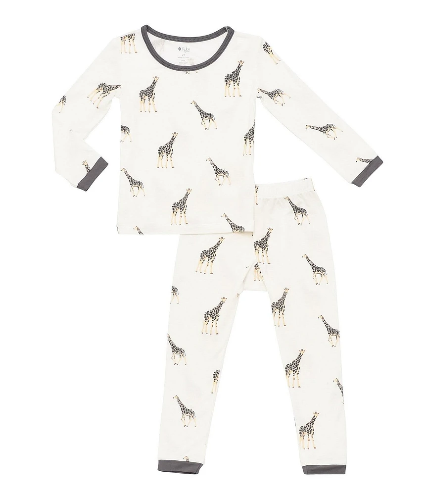 Kyte BABY Little Boys Bamboo Giraffe Print Long Sleeve Top & Pajama Pants Set