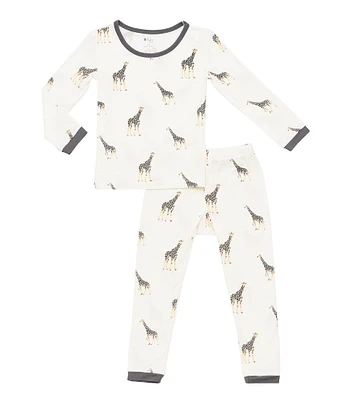 Kyte BABY Little Boys Bamboo Giraffe Print Long Sleeve Top & Pajama Pants Set