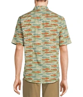 L.L. Bean Short Sleeve Tropic Wear Fish Print Shirt