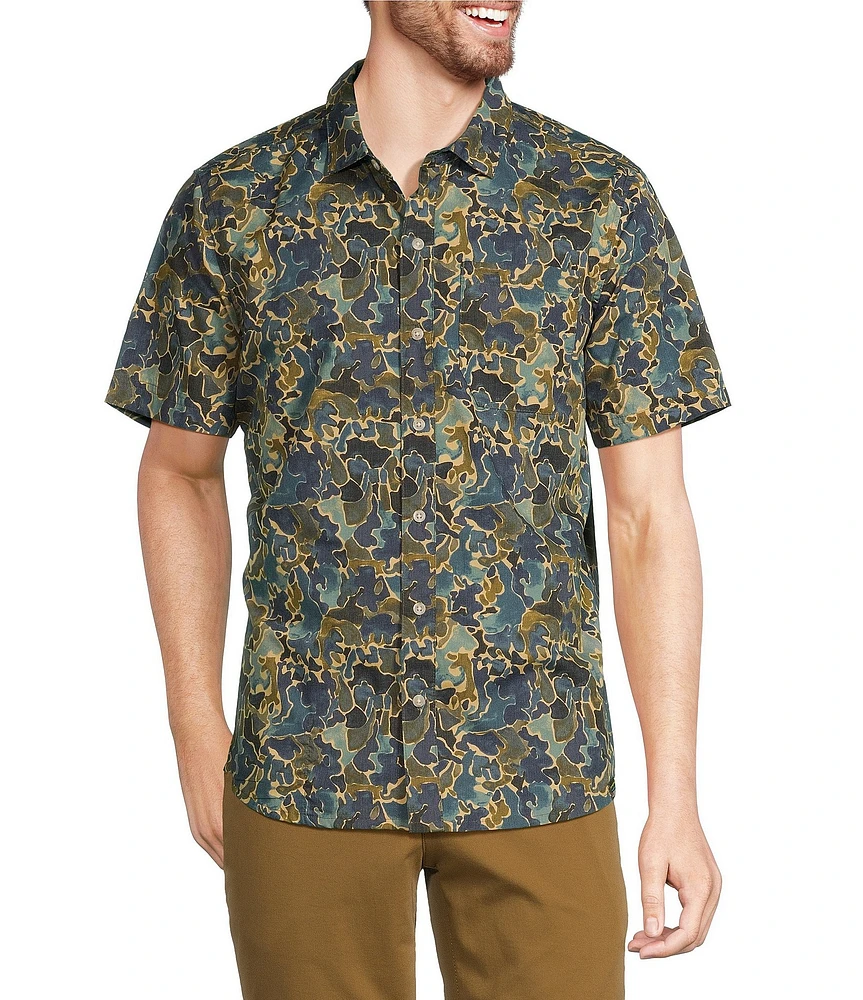 L.L.Bean All-Adventure Abstract Camo Printed Short Sleeve Shirt