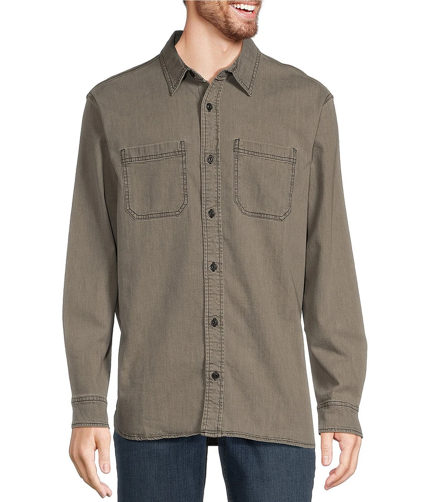 L.L.Bean Beanflex Performance Stretch Denim Long Sleeve Woven Shirt