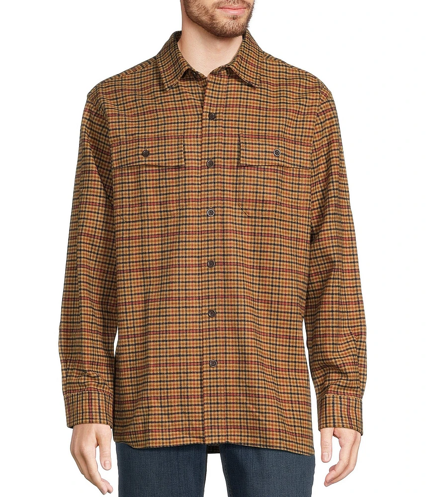 L.L.Bean Chamois Mini Plaid Long Sleeve Woven Shirt