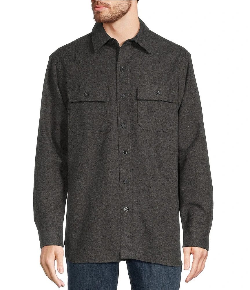 L.L.Bean Chamois Solid Long Sleeve Woven Shirt