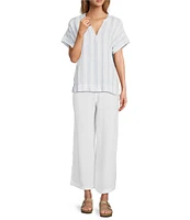 L.L.Bean Cloud Gauze Elastic Band Wide Leg Pants