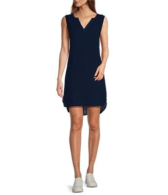 L.L.Bean Cloud Gauze Split V Neckline Sleeveless Cover-Up Dress