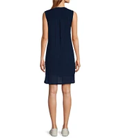 L.L.Bean Cloud Gauze Split V Neckline Sleeveless Cover-Up Dress