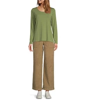 L.L.Bean Corduroy Wide Leg High Rise Pocket Pants