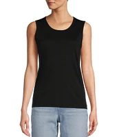 L.L.Bean Pima Cotton Crew Neck Sleeveless Knit Tank Top