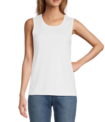 L.L.Bean Pima Cotton Crew Neck Sleeveless Knit Tank Top