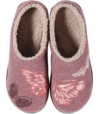 L.L.Bean Daybreak Scuff Butterfly Motif Slippers