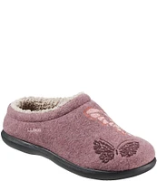 L.L.Bean Daybreak Scuff Butterfly Motif Slippers