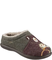 L.L.Bean Daybreak Scuff Forest Friends Motif Slippers