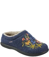 L.L.Bean Daybreak Scuff Motif 2 Floral Slippers