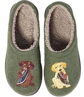 L.L.Bean Daybreak Scuff Puppies Motif Slippers