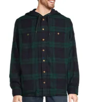 L.L.Bean Fleece-Lined Flannel Snap-Front Hoodie