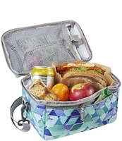 L.L.Bean Flip-Top Fresh Mint Prism Print Lunch Box