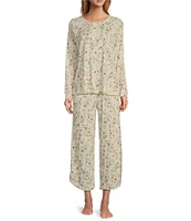 L.L.Bean Floral Knit Wide-Leg Coordinating Sleep Pant