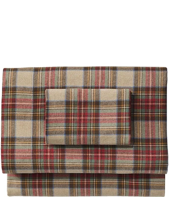 L.L.Bean Heritage Chamois Antique Dress Tartan Plaid Flannel Sheet Set