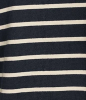 L.L.Bean Heritage Mariner Cotton Jersey Striped Funnel Neck Long Sleeve Top