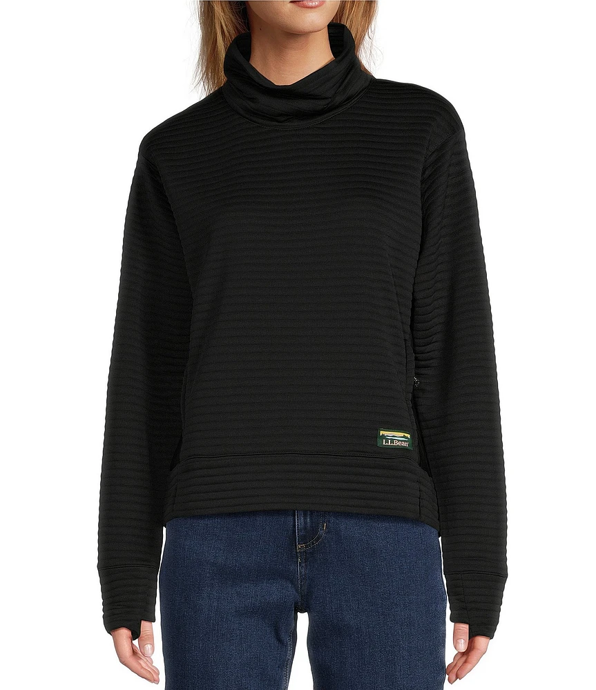 L.L.Bean Knit Airlight Funnel Neck Abrasion Resistant Thumbhole Pullover